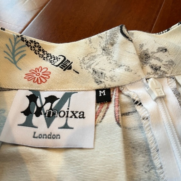 Moixa London‎ Graphic Print Skirt Marilyn Audrey A-Line Knee Length Pleat Medium - Picture 3 of 8
